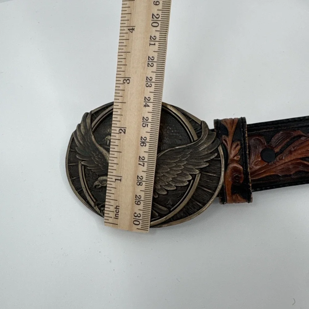 vintage‎ MONTANA SILVERSMITHS belt buckle SOLID BRASS western EAGLE america